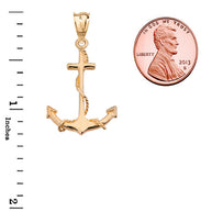 Gold Dainty Anchor Pendant Necklace (Available In Yellow/Rose/White Gold)