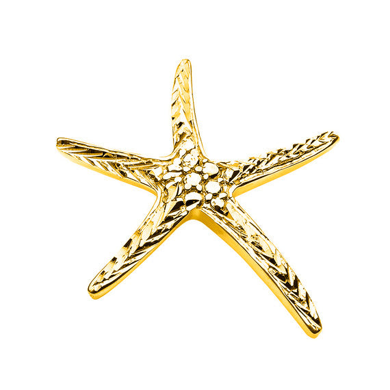 Gold Diamond Cut Starfish Pendant Necklace(Available In Yellow/Rose/White Gold)