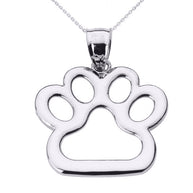 Gold Dog Paw Print Pendant Necklace(Available In Yellow/Rose/White Gold)