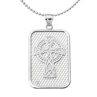 Sterling Silver Trinity Knot Celtic Cross Pendant Necklace