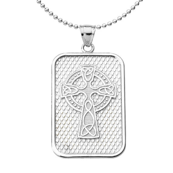 Sterling Silver Trinity Knot Celtic Cross Pendant Necklace
