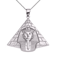 Gold Detailed Egyptian Pyramid King Tut (Tutankhamun) Pendant Necklace(Available In Yellow/Rose/White Gold)
