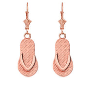Solid Gold Flip Flop Earrings (Available in Yellow/Rose/White Gold)