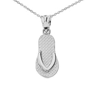 Solid Gold Textured Flip Flop Pendant Necklace(Available in Yellow/Rose/White Gold)