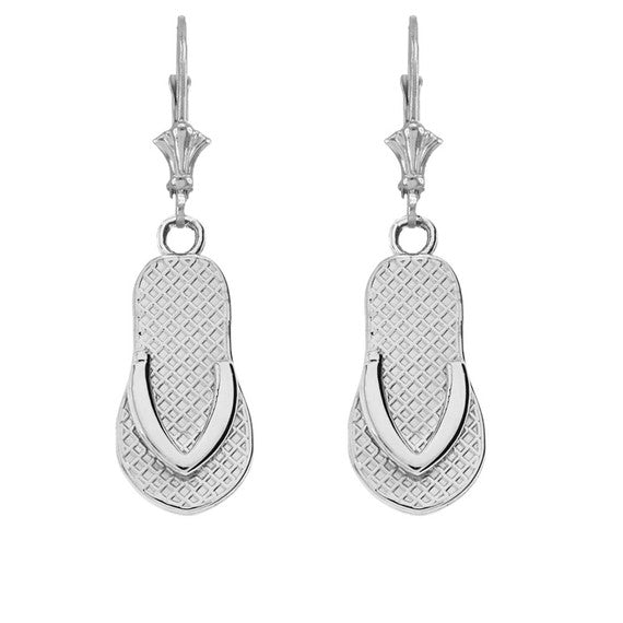 Solid Gold Flip Flop Earrings (Available in Yellow/Rose/White Gold)