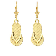 Solid Gold Flip Flop Earrings (Available in Yellow/Rose/White Gold)