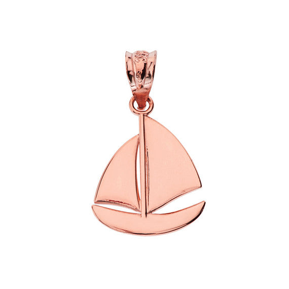 Sail Boat Pendant Necklace(Available in Yellow/Rose/White Gold)