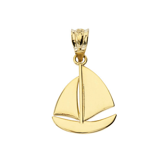Sail Boat Pendant Necklace(Available in Yellow/Rose/White Gold)