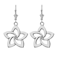 Gold Flower Hawaiian Plumeria Leverback Earrings (Available in Yellow/Rose/White Gold)