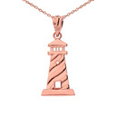 Gold Lighthouse Pendant Necklace (Available in Yellow/Rose/White Gold)