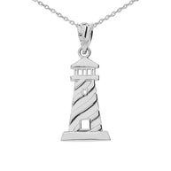 Gold Lighthouse Pendant Necklace (Available in Yellow/Rose/White Gold)