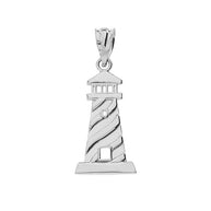 .925 Sterling Silver Lighthouse Pendant Necklace
