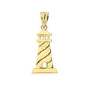 Gold Lighthouse Pendant Necklace (Available in Yellow/Rose/White Gold)