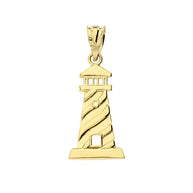 Gold Lighthouse Pendant Necklace (Available in Yellow/Rose/White Gold)