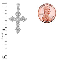 Diamond Cross Pendant Necklace in Sterling Silver
