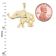 Gold Elephant Lucky Pendant Necklace (Available in Yellow/Rose/White Gold)