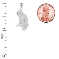 Owl Pendant Necklace In Sterling Silver