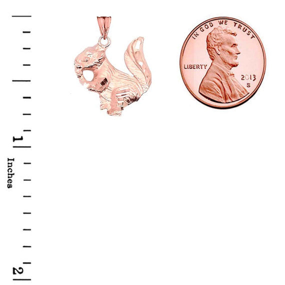 Squirrel Pendant Necklace In Gold (Yellow/Rose/White)