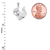 Squirrel Pendant Necklace In Sterling Silver