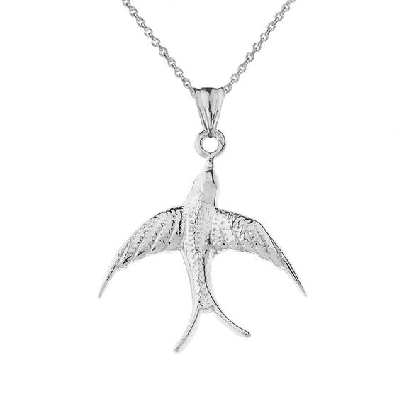 Sterling Silver Bird Pendant Necklace