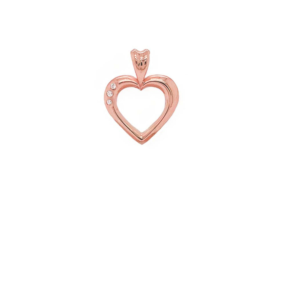 Gold Heart Diamond Pendant Necklace (Available in Yellow/Rose/White Gold)