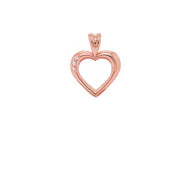 Gold Heart Diamond Pendant Necklace (Available in Yellow/Rose/White Gold)