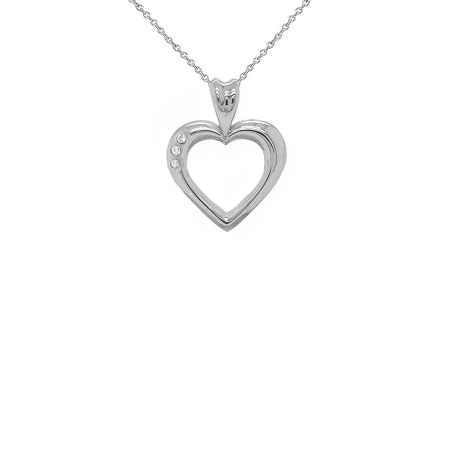 Gold Heart Diamond Pendant Necklace (Available in Yellow/Rose/White Gold)