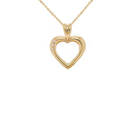 Gold Heart Diamond Pendant Necklace (Available in Yellow/Rose/White Gold)