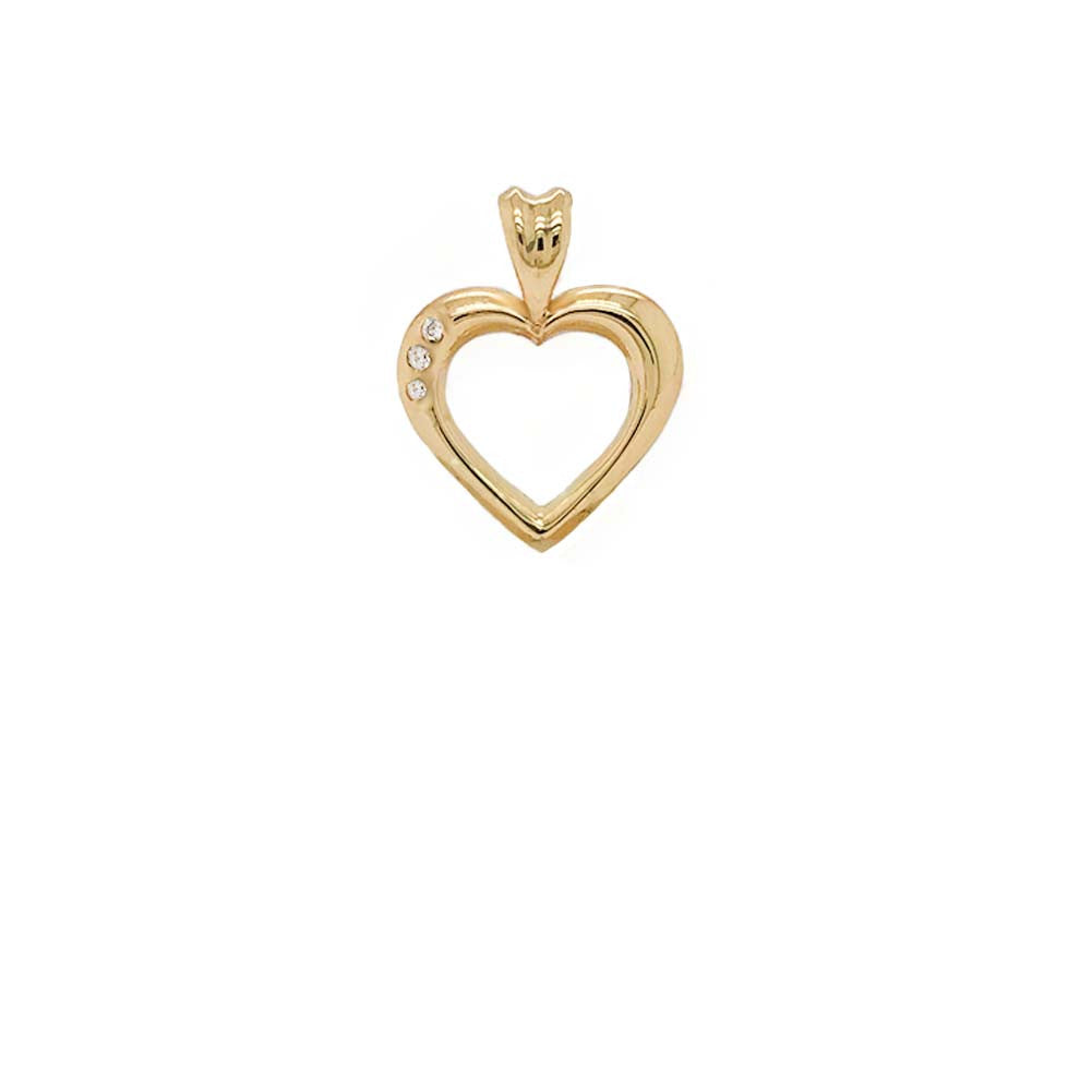 Gold Heart Diamond Pendant Necklace (Available in Yellow/Rose/White Gold)