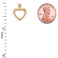 Gold Heart Diamond Pendant Necklace (Available in Yellow/Rose/White Gold)