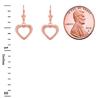 3-Stone Diamond Open Heart Leverback Earrings (Available in Yellow/Rose/White Gold)