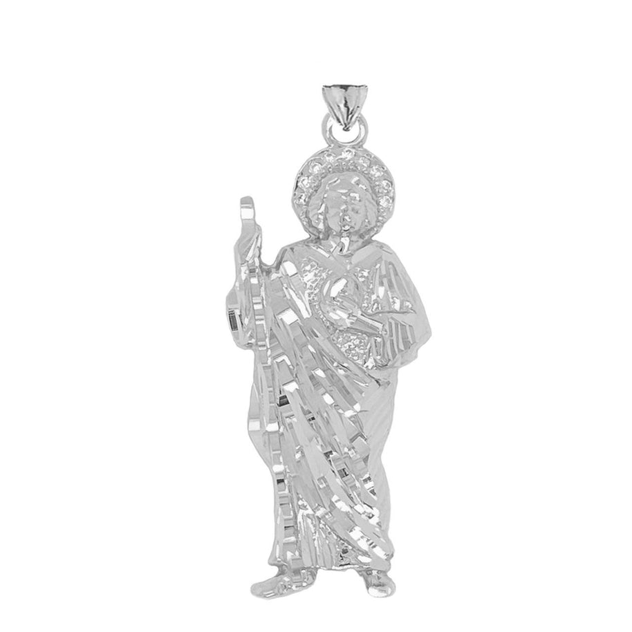 Gold Diamond Saint Jude Pendant Necklace (Available in Yellow/Rose/White)