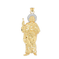 Gold Diamond Saint Jude Pendant Necklace (Available in Yellow/Rose/White)
