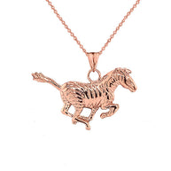 Gold Zebra Pendant Necklace (Yellow/Rose/White Gold)
