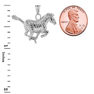.925 Sterling Silver Zebra Pendant Necklace