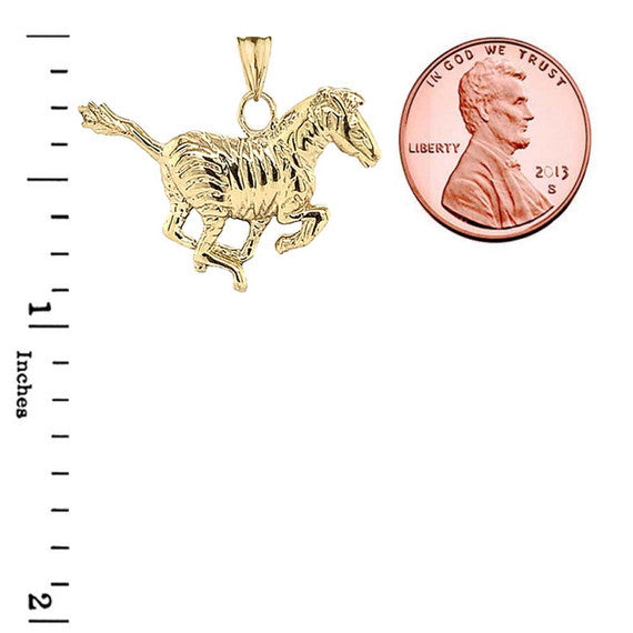 Gold Zebra Pendant Necklace (Yellow/Rose/White Gold)