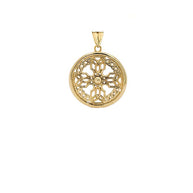 Solid Gold Celtic Knot Cross Shield Pendant Necklace(Small)(Available in Yellow/Rose/White Gold)