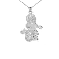 Soccer Boy Sports Charm Pendant Necklace in Gold (Yellow/Rose/White)