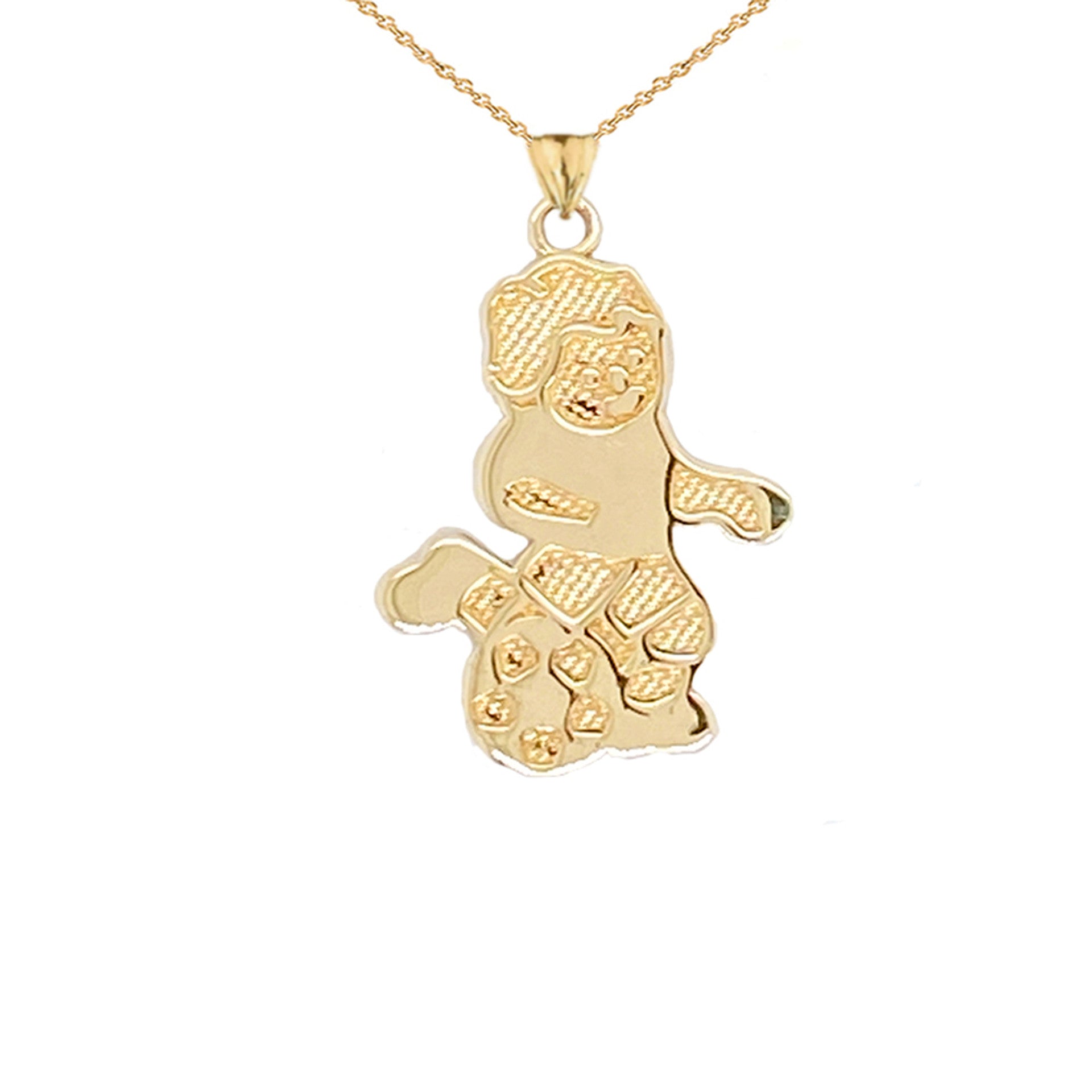 Soccer Boy Sports Charm Pendant Necklace in Gold (Yellow/Rose/White)