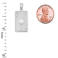 Ace of Spades Card Pendant Necklace in Sterling Silver