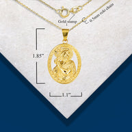 Gold Oval Patron Saint John The Baptist Pendant Necklace (Available in Yellow/Rose/White Gold)