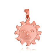 Prev Next Gold Celestial Sun Face Pendant Necklace (Available in Yellow/Rose/White Gold)