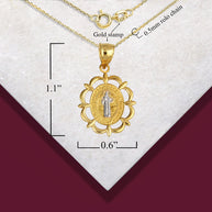 Two-Tone Gold Reversible Patron Saint Benedict Oval Medallion Pendant Necklace
