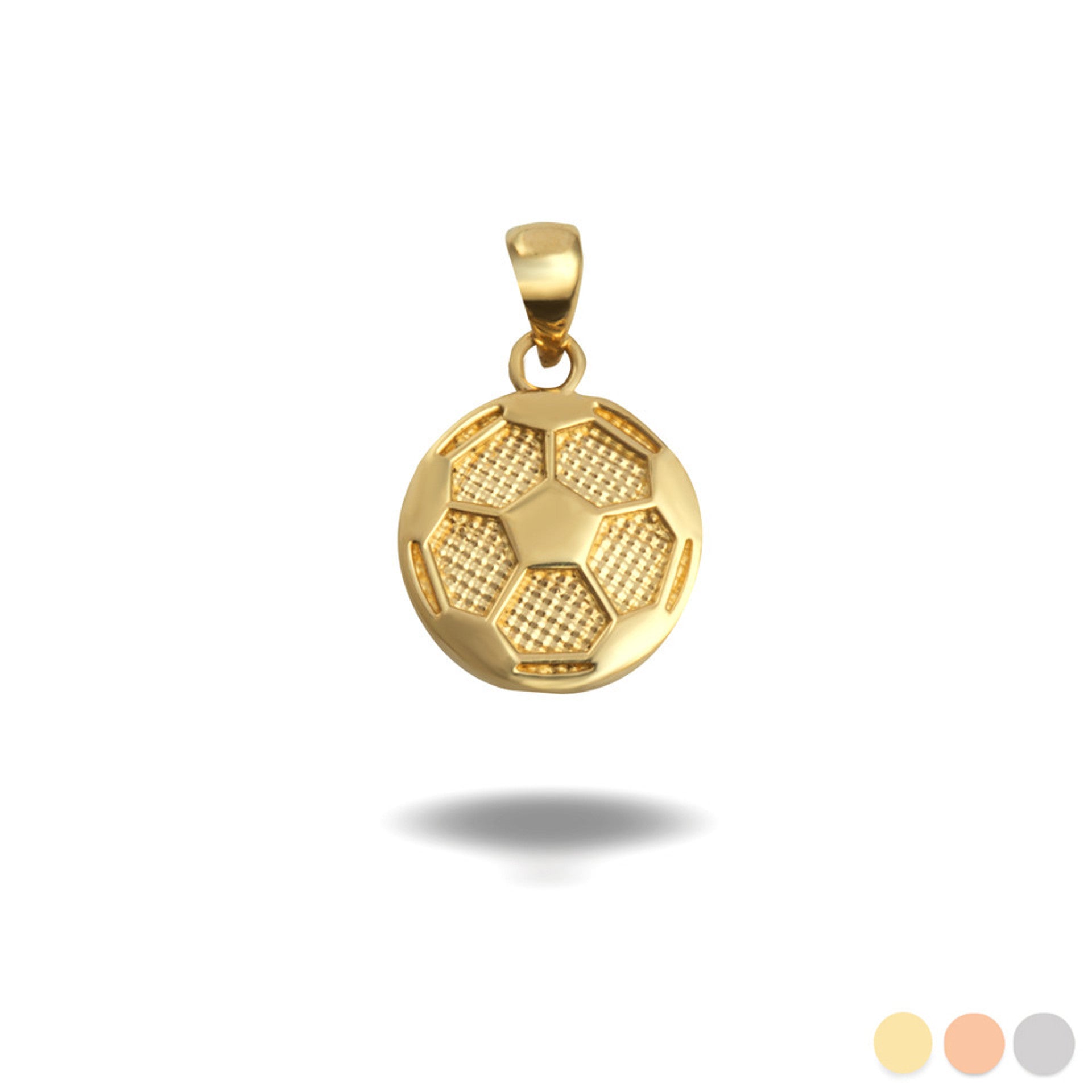 Gold Soccer Ball Sports Pendant Necklace (Available in Yellow/Rose/White Gold)