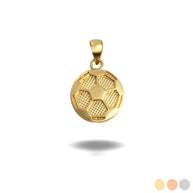 Gold Soccer Ball Sports Pendant Necklace (Available in Yellow/Rose/White Gold)