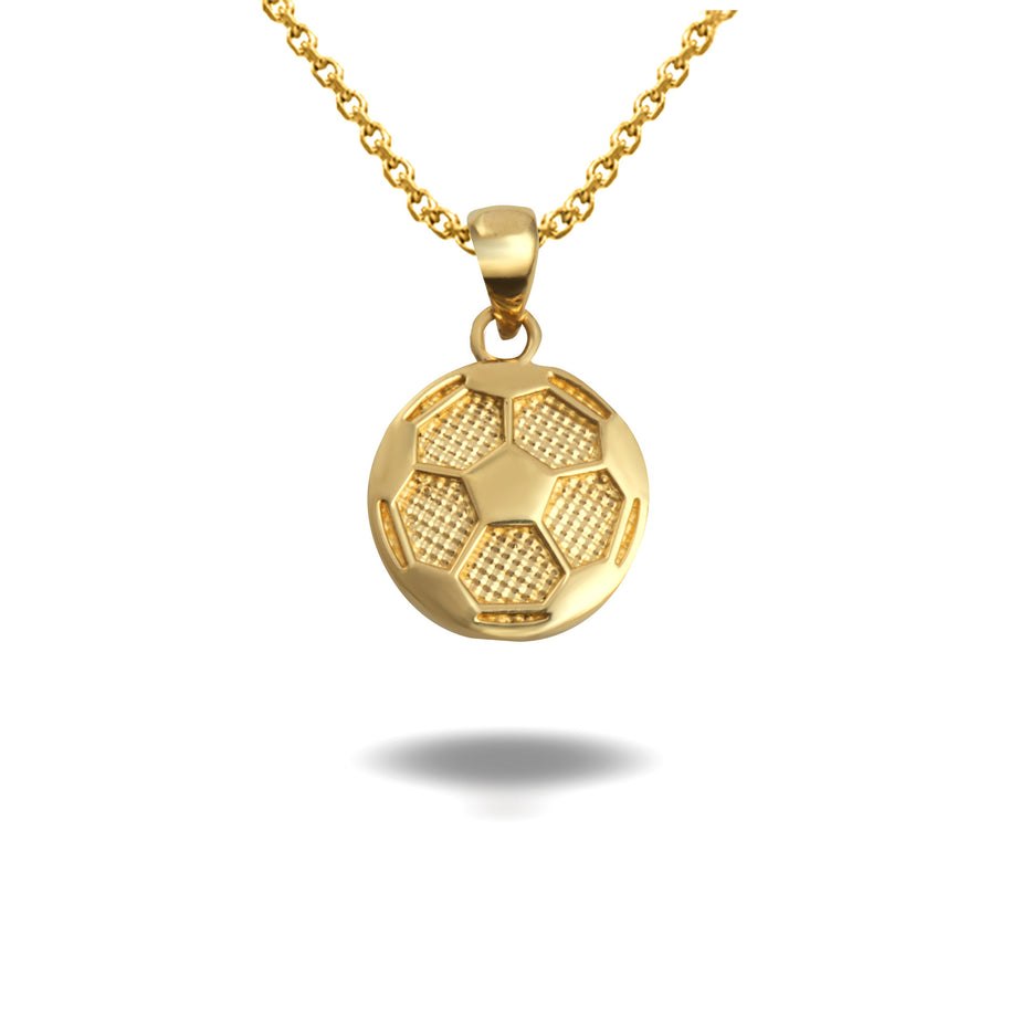 Gold Soccer Ball Sports Pendant Necklace (Available in Yellow/Rose/White Gold)