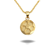 Gold Soccer Ball Sports Pendant Necklace (Available in Yellow/Rose/White Gold)