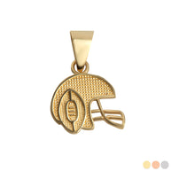 Gold Football Helmet Sports Pendant Necklace (Available in Yellow/Rose/White Gold)