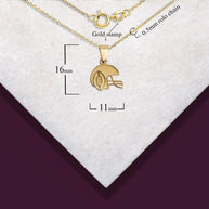 Gold Football Helmet Sports Pendant Necklace (Available in Yellow/Rose/White Gold)