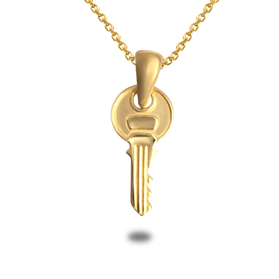 Gold Key Pendant Necklace (Available in Yellow/Rose/White Gold)